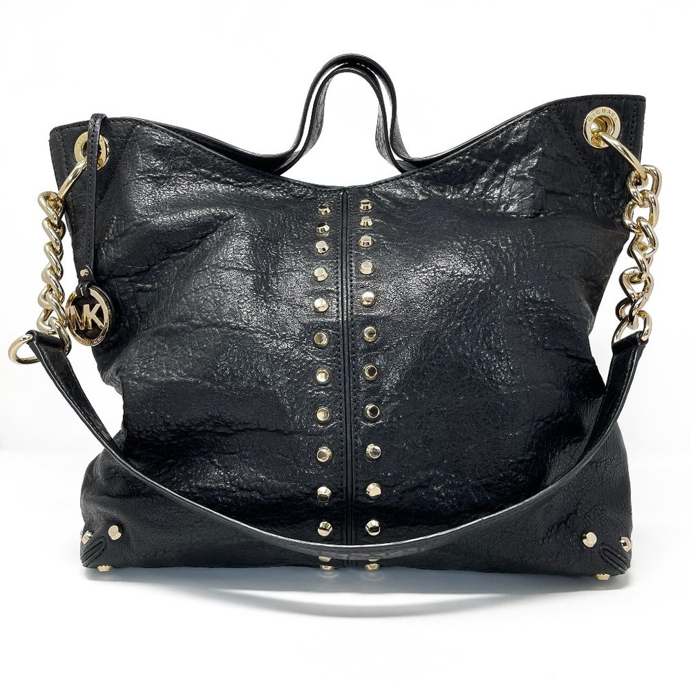 Michael Kors Uptown Astor Large Ripple Grain Black